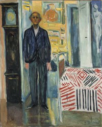 Картина автора Мунк Эдвард под названием Self-Portrait Between the Clock and the Bed
