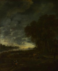 Картина автора Неер Арт под названием A Landscape with a River at Evening