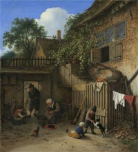 Картина автора Остаде Адриан под названием The cottage dooryard