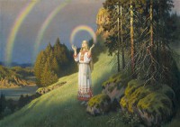 Картина автора Ольшанский Борис под названием Волхова с радугой  				 - Волхова с радугой