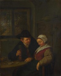Картина автора Остаде Адриан под названием A Peasant courting an Elderly Woman