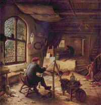 Картина автора Остаде Адриан под названием The artist in his workshop (self portrait)  				 - Художник в своей мастерской