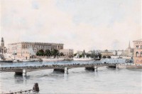 Картина автора Палм де Роса Анна под названием STOCKHOLMS SLOTT OCH SKEPPSHOLMSBRON  				 - Стокгольмский дворец и Скеппсхолмсброн