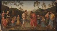 Картина автора Перуджино Пьетро под названием baptism of christ  				 - Крещение