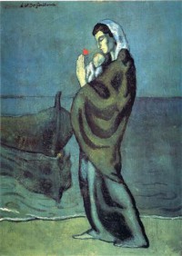 Картина автора Пикассо Пабло под названием Mother and child on the beach