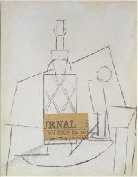 Картина автора Пикассо Пабло под названием Bottle, Wineglass, and Newspaper on a Table
