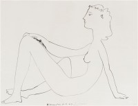 Картина автора Пикассо Пабло под названием Nu assis, de profil