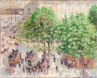 Картина автора Писсарро Камиль под названием place du theatre francais  				 - Площадь дю Театр-франсез. Весна