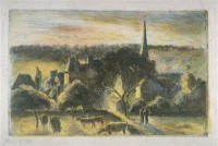 Картина автора Писсарро Камиль под названием The Church and Farm at Eragny-sur-Epte