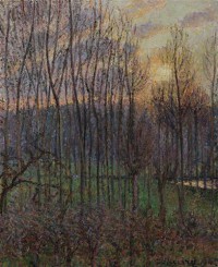 Картина автора Писсарро Камиль под названием Poplars, Sunset at Eragny