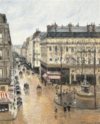 Картина автора Писсарро Камиль под названием Saint-Honoré Street  				 - Улица Сен-Онор вечером