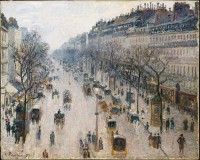 Картина автора Писсарро Камиль под названием Boulevard Montmartre - Winter Morning  				 - Бульвар Монмартр зимним утром
