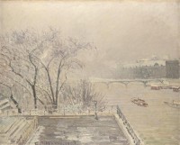 Картина автора Писсарро Камиль под названием The Louvre under Snow
