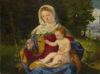 Картина автора Превитали Андреа под названием The Virgin and Child with a Shoot of Olive