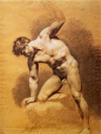 Картина автора Прюдон Пьер Поль под названием Académie d'homme, Academy of man  Craie noire et blanche