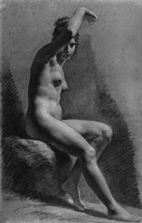 Картина автора Прюдон Пьер Поль под названием Femme nue assise, tournée vers la droite