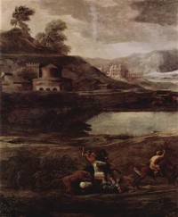 Картина автора Пуссен Никола под названием Landschaft mit Pyramos und Thisbe