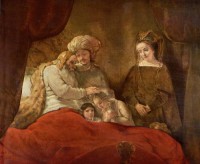 Картина автора Рейн Рембрандт Харменс под названием 1656, Jacob Blessing The Sons Of Joseph