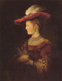 Картина автора Рейн Рембрандт Харменс под названием 1633-42, Portrait of  Saskia van Uylenburch