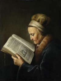 Картина автора Рейн Рембрандт Харменс под названием Oude vrouw lezend in een lectionarium  				 - Старая женщина за книгой