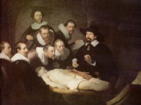 Картина автора Рейн Рембрандт Харменс под названием Урок анатомии доктора Тульпа