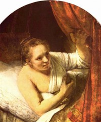 Картина автора Рейн Рембрандт Харменс под названием Hendrickje in Bed