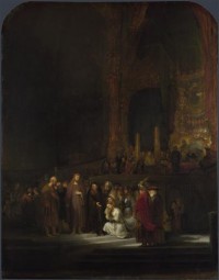 Картина автора Рейн Рембрандт Харменс под названием The Woman taken in Adultery