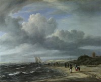 Картина автора Рёйсдал Якоб Исаакс под названием The Shore at Egmond-aan-Zee