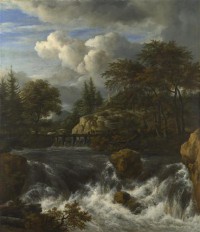 Картина автора Рёйсдал Якоб Исаакс под названием A Waterfall in a Rocky Landscape