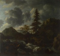 Картина автора Рёйсдал Якоб Исаакс под названием A Torrent in a Mountainous Landscape