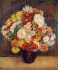 Картина автора Ренуар Пьер Огюст под названием Bouquet of Chrysanthemums  				 - Букет хризантем