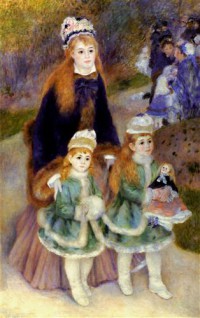 Картина автора Ренуар Пьер Огюст под названием Madame Georges Charpentier and Her Children at park  				 - Мадам Жорж Шарпантье и ее дети в парке