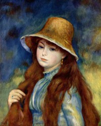 Картина автора Ренуар Пьер Огюст под названием Young Girl in a Straw Hat