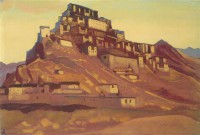 Картина автора Рерих Николай под названием монастырь Тик-Цзе. Ладакх