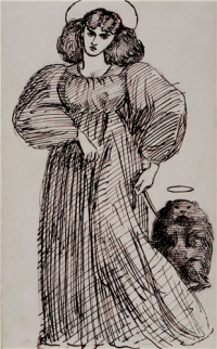 Картина автора Россетти Данте Габриэль под названием Mrs. Morris and the Wombat