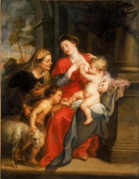 Картина автора Рубенс Питер Пауль под названием The Virgin and Child with Sts. Elizabeth and John the Baptist  				 - Мадонна с младенцем и св. Элизабет и Джон Баптист