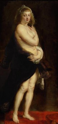 Картина автора Рубенс Питер Пауль под названием Helena Fourment in a Fur Robe  				 - Елена Фурман в меховой Robe