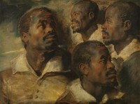 Картина автора Рубенс Питер Пауль под названием Four Studies of a Head of a Moor  				 - Четыре исследования головы мавра