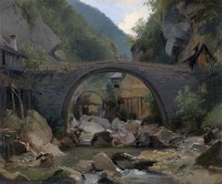 Картина автора Руссо Теодор под названием Горный ручей в Оверни