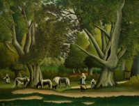 Картина автора Руссо Анри под названием Landscape with Milkmaids