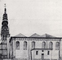 Картина автора Санредам Питер Янс под названием The Nieuwe Kerk from the South, Haarlem