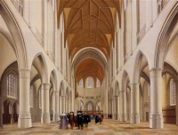 Картина автора Санредам Питер Янс под названием The Nave of the Saint Bavo Church from West to East, Haarlem