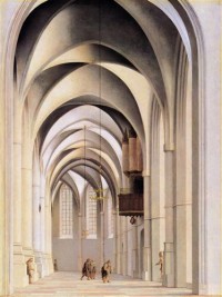 Картина автора Санредам Питер Янс под названием South Ambulatory of the Saint Bavo Church from West to East, Haarlem