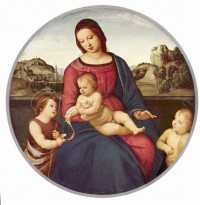 Картина автора Санти Рафаэль под названием Madonna with Child, St. John and a Child Saint