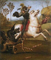 Картина автора Санти Рафаэль под названием Св. Георгий, побеждающий дракона