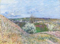 Картина автора Сислей Альфред под названием The Hills of Saint-Mammes at Spring  				 - Холмы Сен-Мамес весной