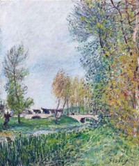 Картина автора Сислей Альфред под названием The Bridge of Orvanne  				 - Мост через Орван