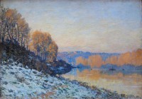 Картина автора Сислей Альфред под названием The Seine at Bougival in Winter  				 - Сена в Буживале зимой