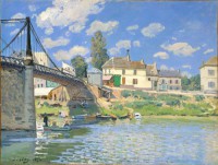 Картина автора Сислей Альфред под названием The Bridge at Villeneuve-la-Garenne  				 - Мост в Вильнев-ла-Гарен