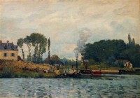 Картина автора Сислей Альфред под названием The Boat near Bougival  				 - Лодка возле Буживаля